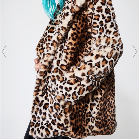 Dolls Kill Jackets & Blazers - Dolls Kill Leopard faux fur coat